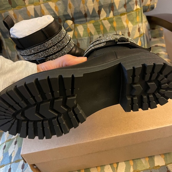 New Steve Madden black rhinestone detail black boots sz 5.5m $109 - Picture 5 of 7